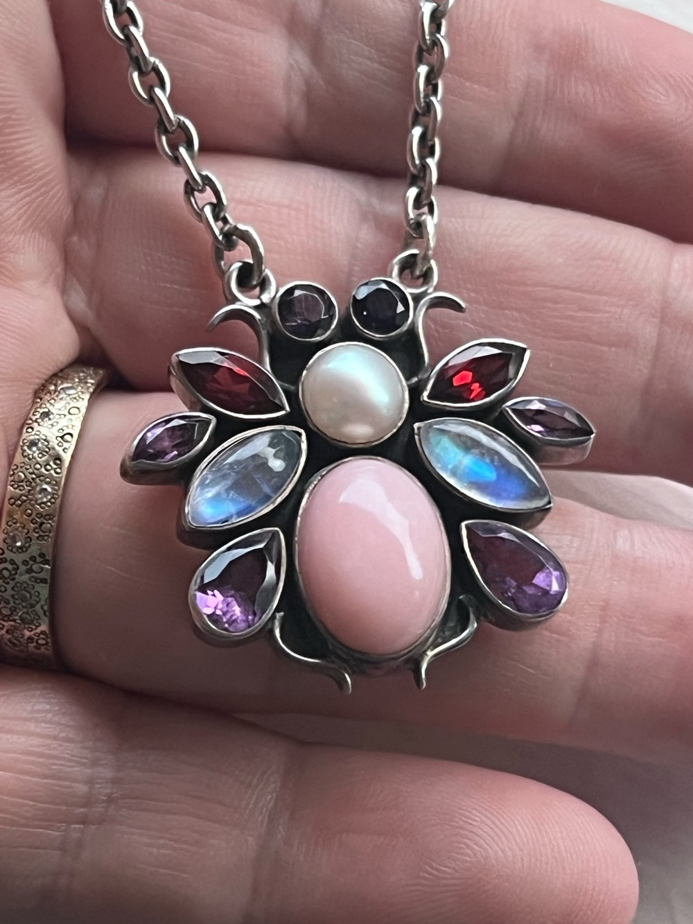 Nicky Butler sterling multi-gemstone fly necklace